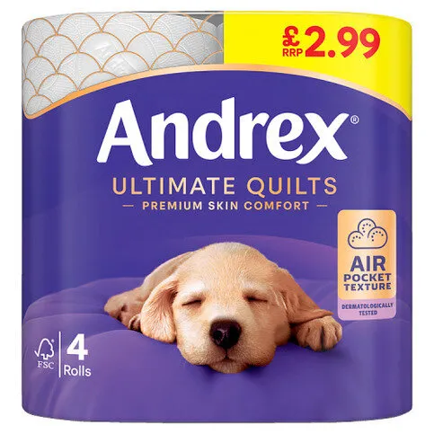 Andrex Ultimate Quilts Toilet Paper 4 Rolls