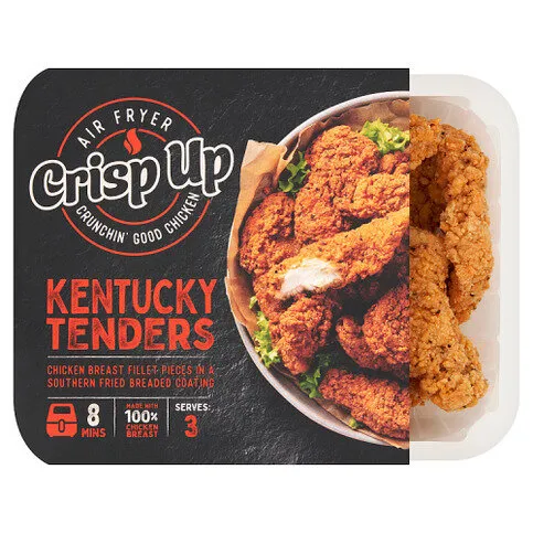 Crisp Up Kentucky Tenders Chicken Breast Fillet Pieces in a Southern Fried Breaded Coating 330g