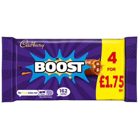 Cadbury Boost Chocolate Bar 4 Pack 126g