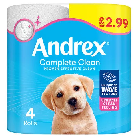 Andrex Complete Clean Toilet Paper 4 Rolls